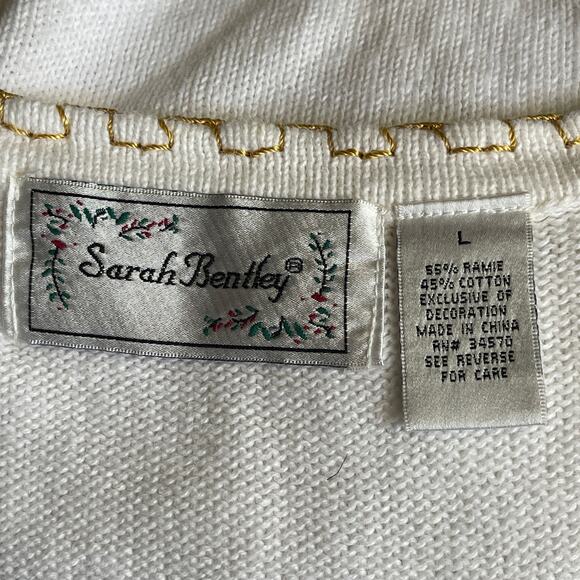 VINTAGE 90s Sarah Bentley Christmas Cardinal Ugly Christmas Sweater Vest Size L - Picture 5 of 5